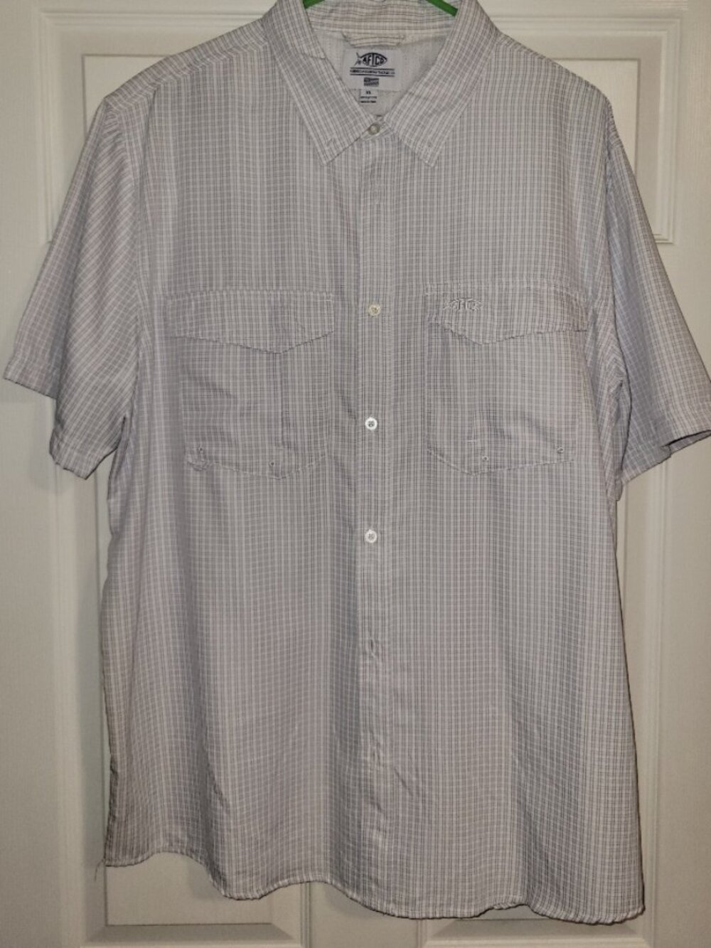 AFTCO Apex Stretch SS Button Shirt (Men's XL/Light Gray)
